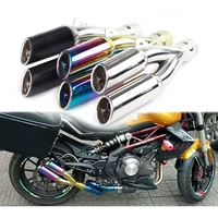 motorcycle exhaust muffler pipe modified stainless steel double exhaust for suzuki gsr 600 for kawasaki er6n r6 cbr1000 cbr1000r