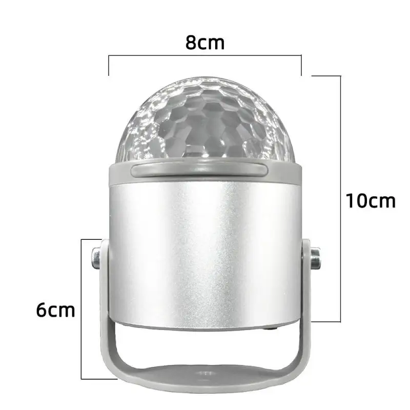 

Sound Activated Rotating Disco Ball DJ Party Lights 9W 3LED RGB LED Stage Lights Flashing Projection Light Star Ambient Lamp