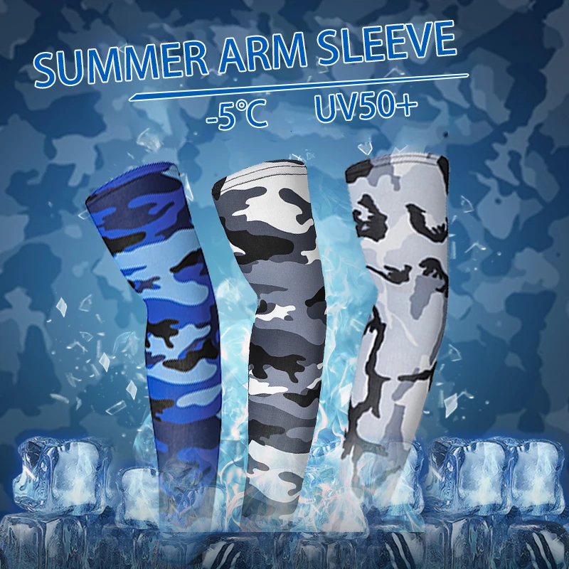 Мужские велосипедные камуфляжные рукава быстросохнущие 3D тату УФ Защита Дышащие