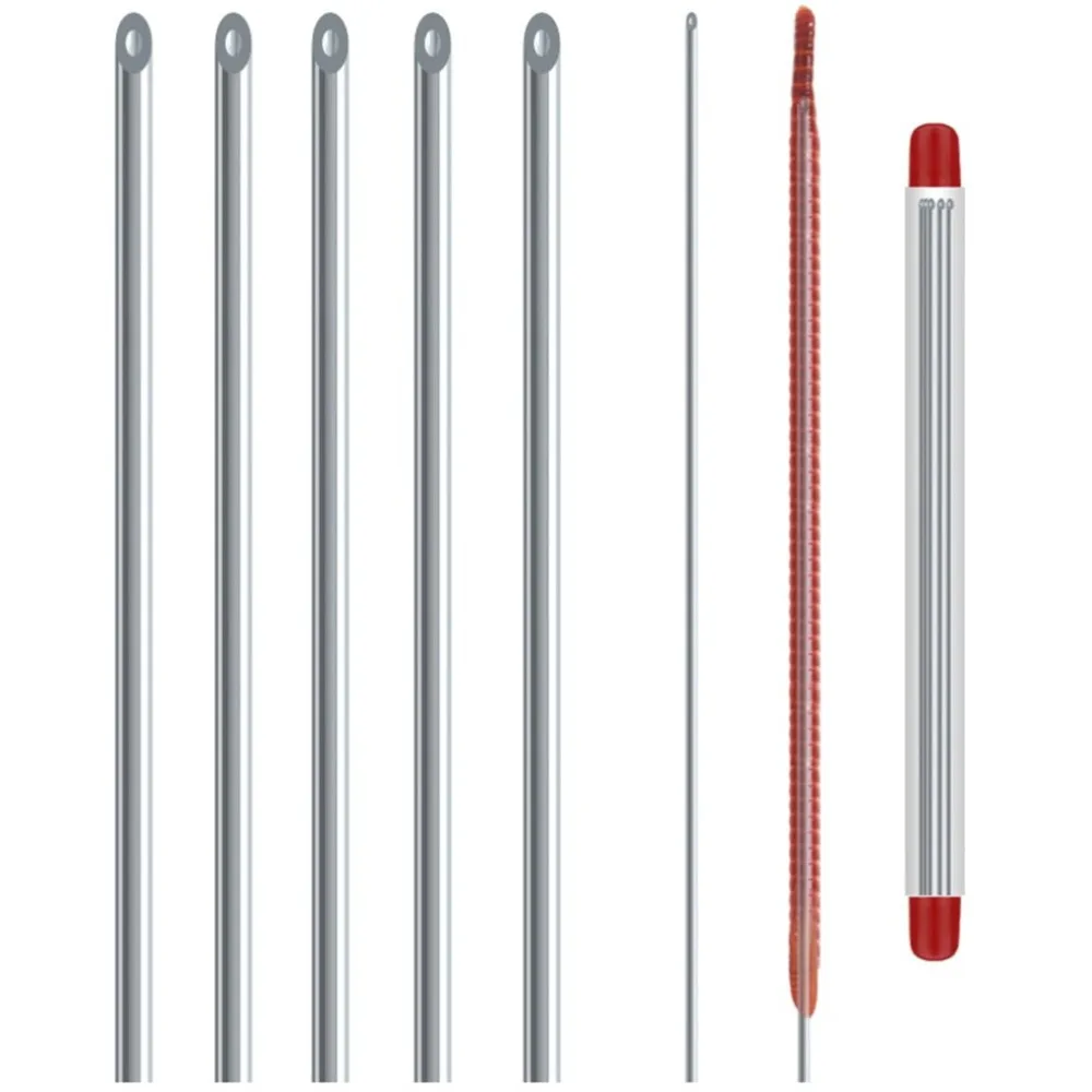 5 Pcs Quick Earthworm Hooking Needle Stainless Steel Pins Fishing Tools Bait Hooks No-Escaping 20cm Hook Needles