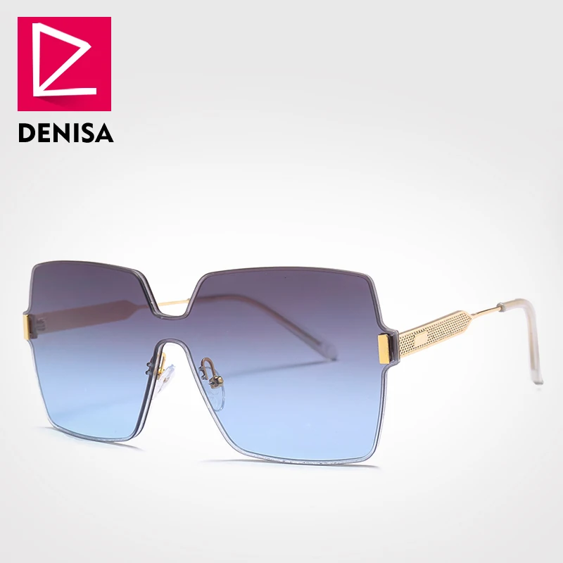 

Солнцезащитные очки DENISA G23002 для мужчин и женщин, квадратные модные большие очки без оправы, UV400