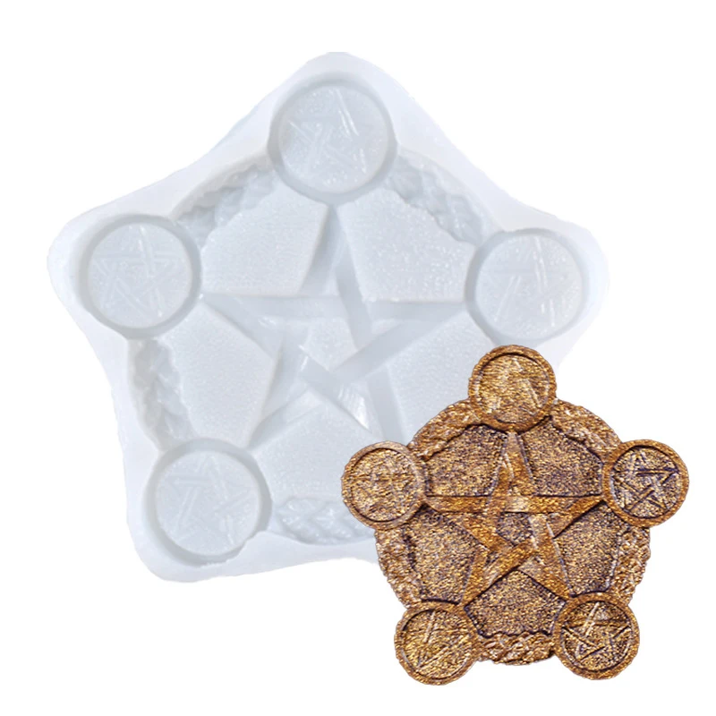 

1pc Pentagram Altar Silicone Resin Mold Candle Holder Mould Candle Rack Mold