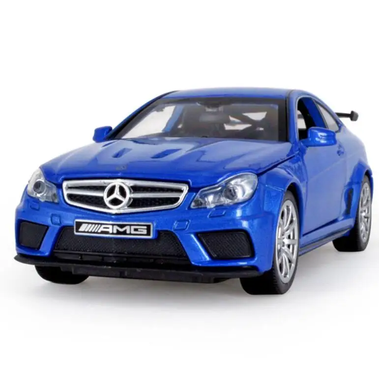 blue 1:32 масштабная модель полученная литьем под давлением из сплава металла роскошная модель автомобиля для C63 AMG Коллекция Модель автомобиля звук и свет игрушки автомобиль V052 - Цвет: blue