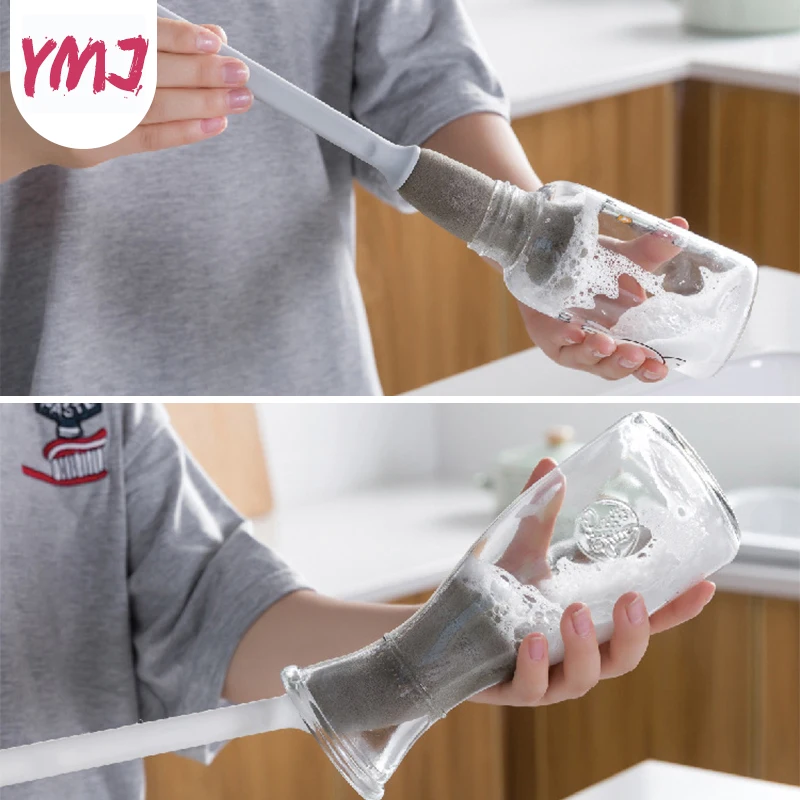 1 шт. новая Губка удобная щетка с длинной ручкой стеклянные чашки для бутылок