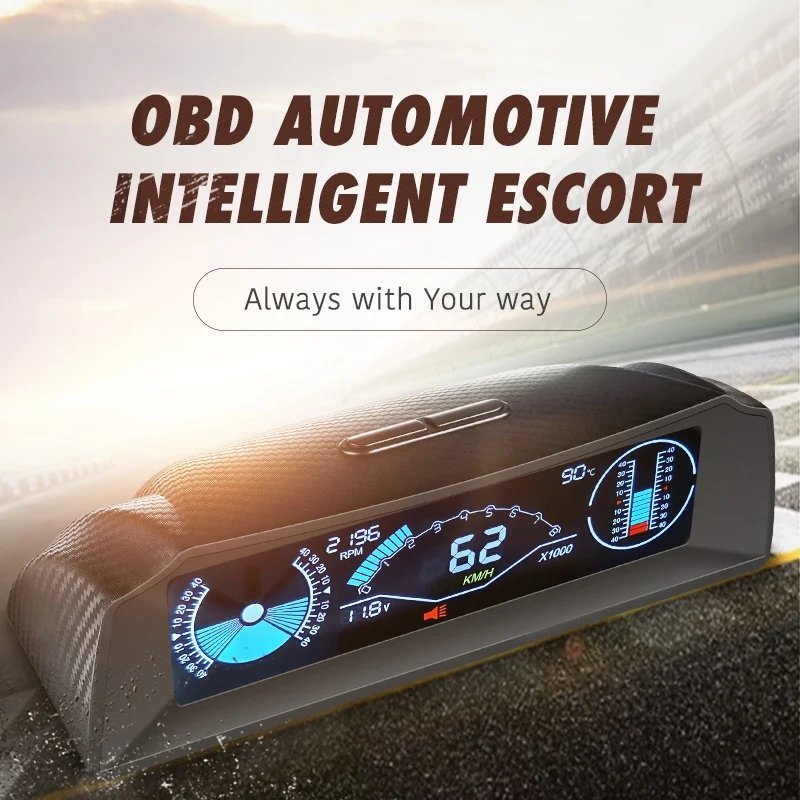 

X60 HUD OBD2 On-Board Computer Head Up Display Slope Meter Car Speedometer Compass Display Code Clear Car-Styling