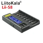 Зарядное устройство LiitoKala Lii-S8, 8слотов, с ЖК-дисплеем, для литийионных, никель-металлогидридных, литий-железо-фосфатных, никель-кадмиевых аккумуляторов 9В, 21700, 20700, 26650, 18650, RCR123, 18700