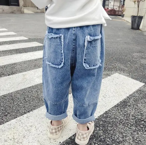 Весна Осень 2019 детская одежда повседневные джинсовые брюки карандаш для