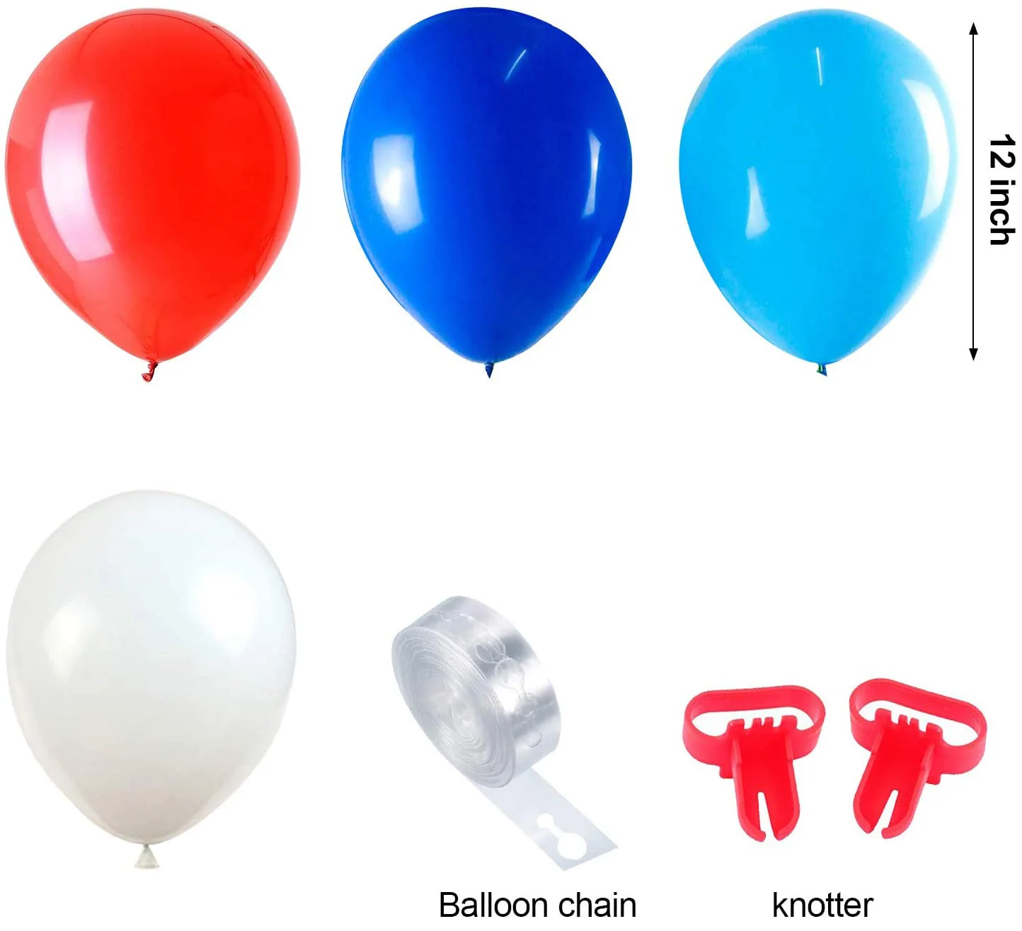 

METABLE Red White Blue Light Blue Balloon Garland Kit 300 Balloons Arch Set for Birthday Graduations Ocean Themed Party Decor
