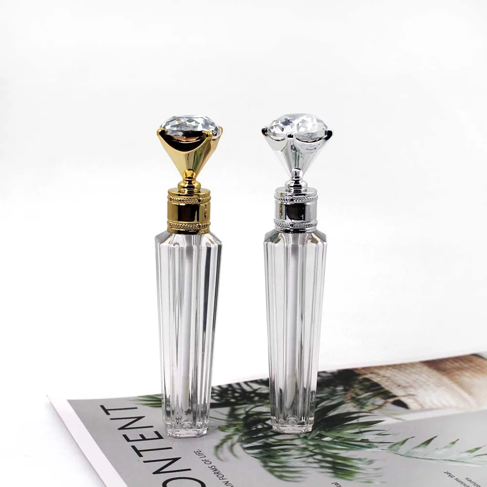 50PCS 2мл Пластиковые ромбические прозрачные пустые тюбики для блеска для губ косметические тюбики с роскошной алмазной крышкой и пробкой.