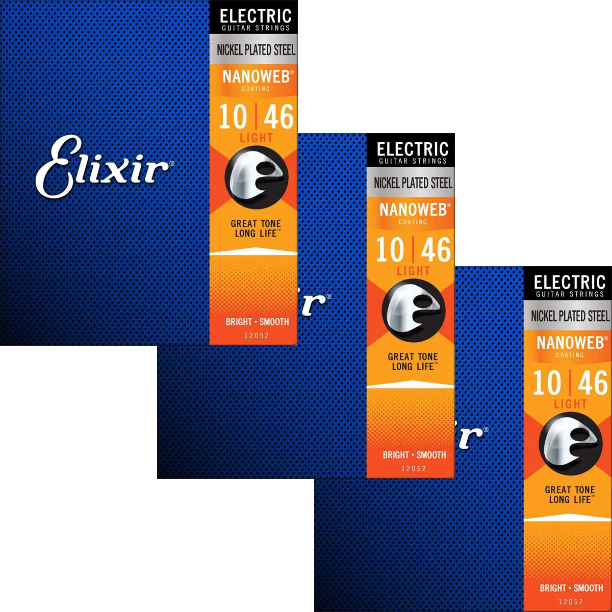 Никелированные стальные Струны для электрогитары Elixir 12052 NanowebCoating стандартное