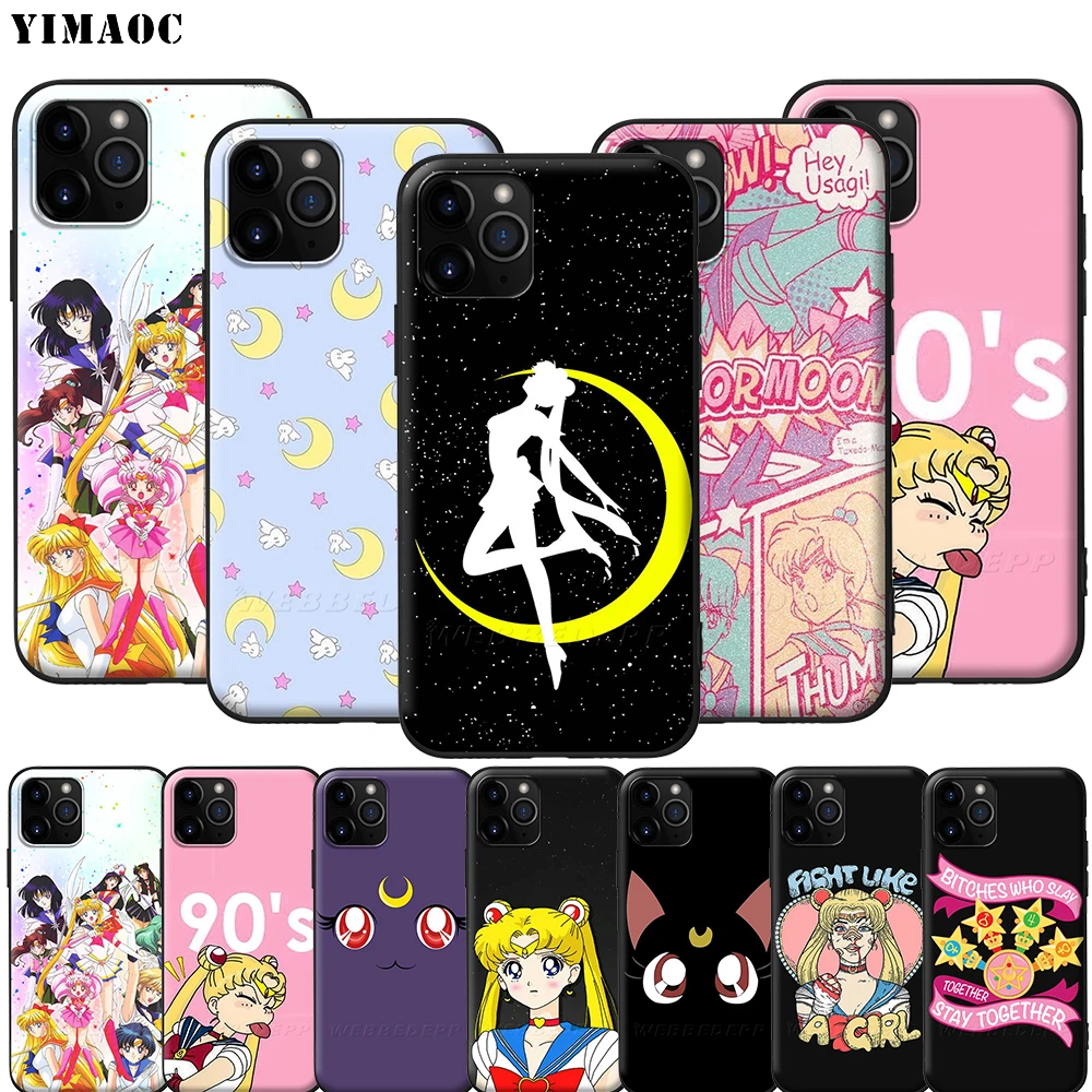 Силиконовый мягкий чехол YIMAOC Сейлор Мун для iPhone 12 Mini 11 Pro XS Max XR X 8 7 6 6S Plus 5 5S