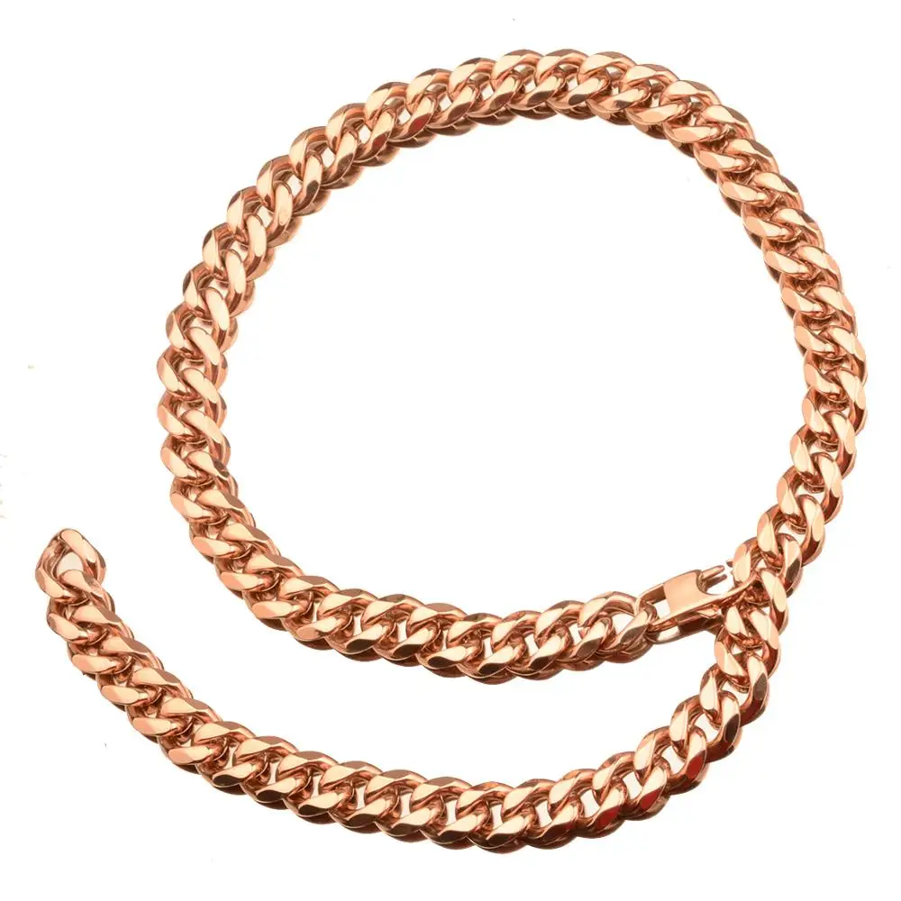 Ожерелье или браслет мужское из нержавеющей стали под розовое золото