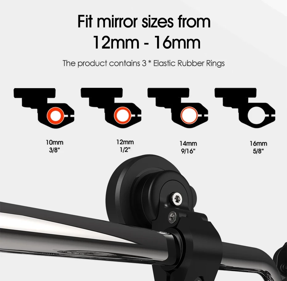 2021upgrade motorcycle electric vehicles moto rearview mirror phone holder 360 degree adjustable viewing angle gps bracket free global shipping