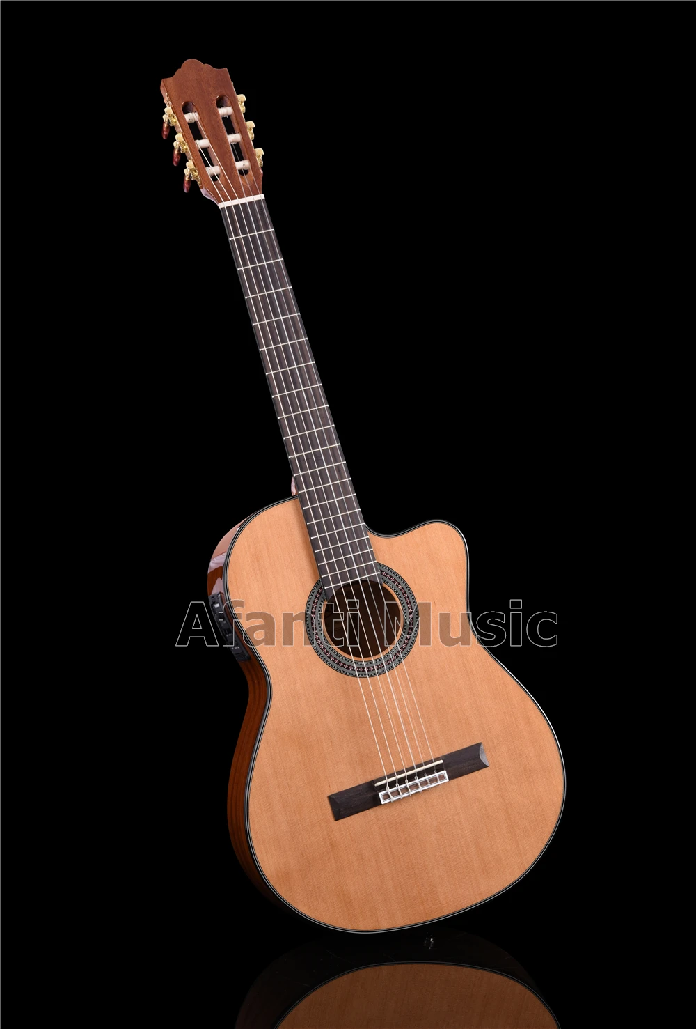 Afanti музыка 39 дюймов Spruce& Sapele Классическая гитара с эквалайзером(ACL-2045