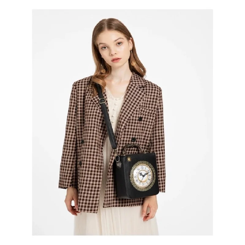 Новинка 2019 индивидуальная забавная модная кожаная сумка в форме часов женская