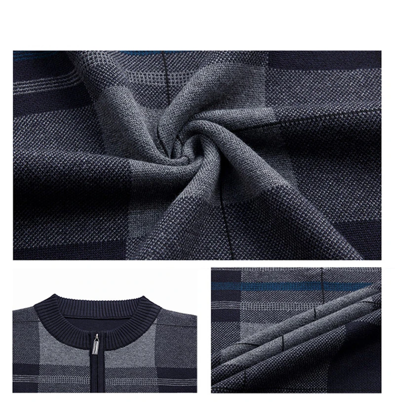 

Winter Men Sweater Casual Pullover Male Warm Wool Sweater Pull Homme Fashion Plaid Knitted Jersey Man Clothes J800