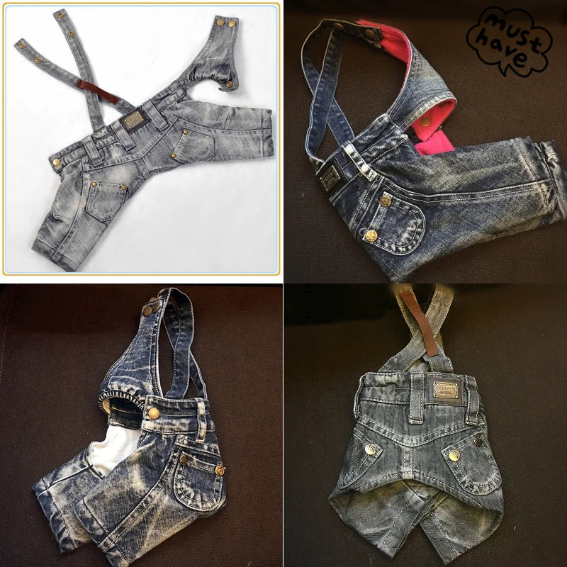 Женские однотонные комбинезоны для собак джинсовые брюки комбинезон чихуахуа