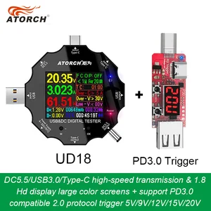 dc5 5 usb 3 0 type c 18 in 1 usb tester dc digital voltmeter power bank charger voltage meter pd3 02 0 protocol trigger free global shipping