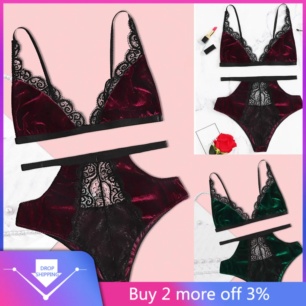 Сексуальное нижнее белье эротическое Новое Женское кружевное бархатное лифчик