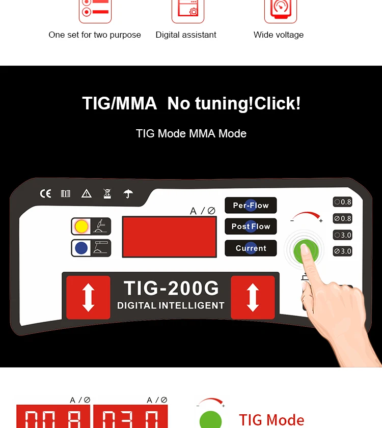 ANDELI умный портативный одиночный фаза igbt инвертор TIG-250G Tig сварочный аппарат Tig/MMA Argon Arc сварочный аппарат 2 в1 сварной шов