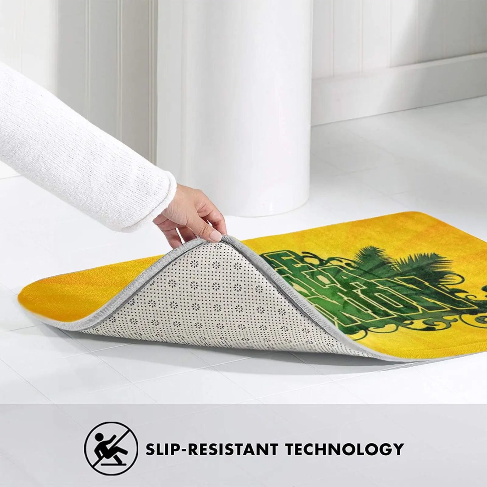 Коврик Reunion Island с зеленой ладонью мягкий нескользящий коврик 974