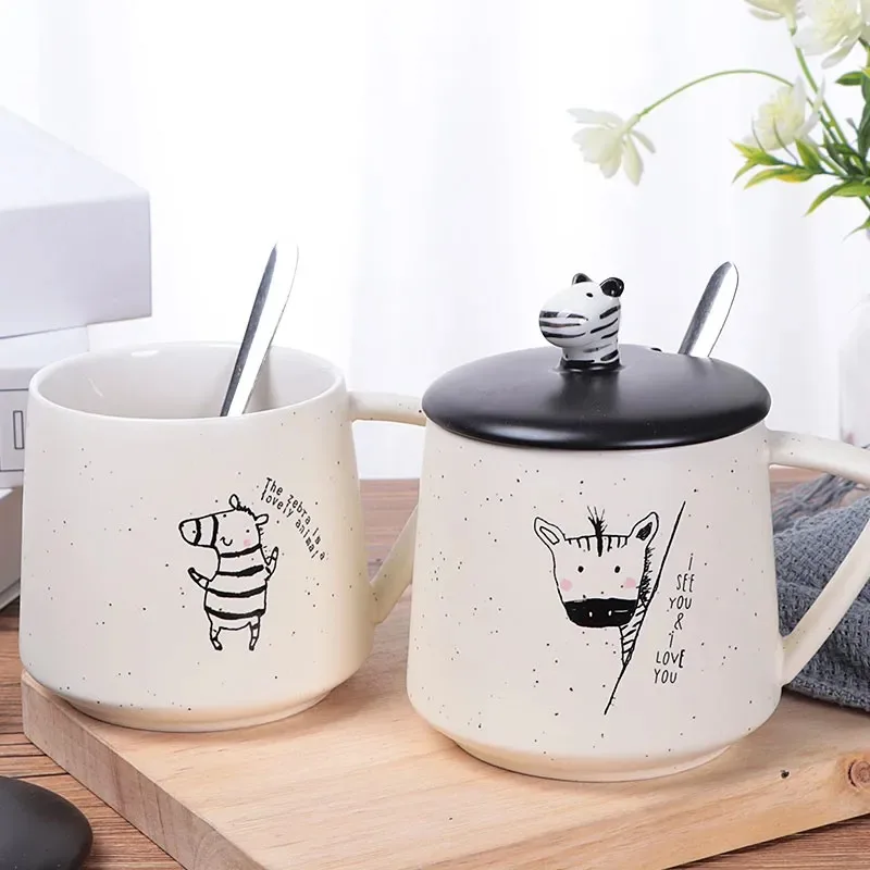 3D Жираф керамическая кружка с ложкой деревянной крышкой 380 мл одноразовая бритва