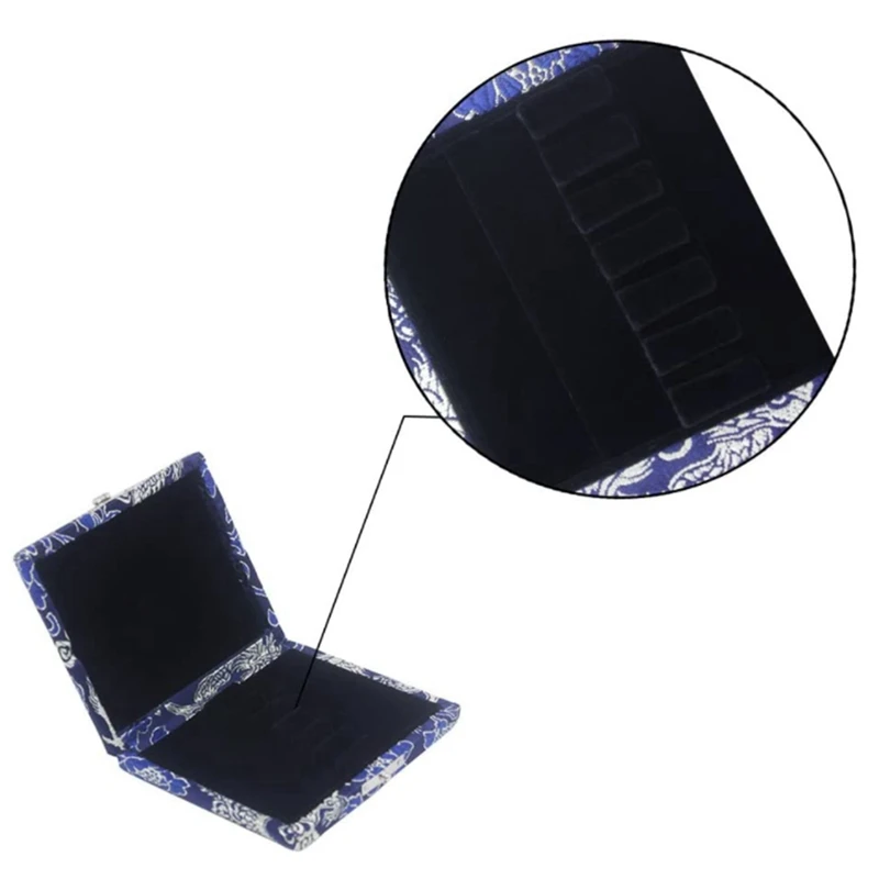 

HK.LADE 2 Pcs Dragon Pattern Wooden Oboe Reed Case Holder Box Red & Blue