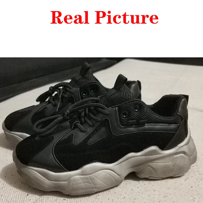 Женские зимние массивные кроссовки Повседневная обувь черного цвета на