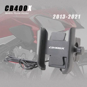 motorcycle mobile phone holder with usb charger aluminum for honda cb400x cb 400 x 2013 2014 2015 2016 2017 2018 2019 2020 2021 free global shipping