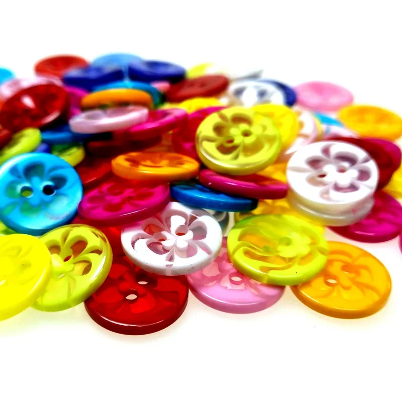 HL 100 шт. 13 мм Разноцветные пластиковые пуговицы детская одежда принадлежности для