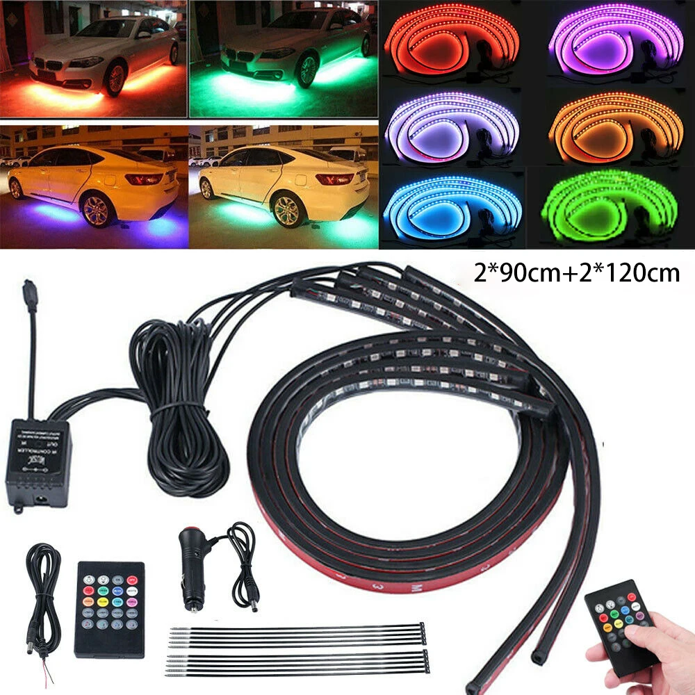 Car Interior Atmosphere LED RGB Strip Light Dashboard Floor Foot Decorative Lamp Music Control RV Caravan Accessories | Автомобили и