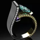 Milangirl стильное цветное геометрическое кольцо неправильной формы для женщин кубическая инкрустация цирконием современный хиппи 6 палец кольца ювелирные изделия
