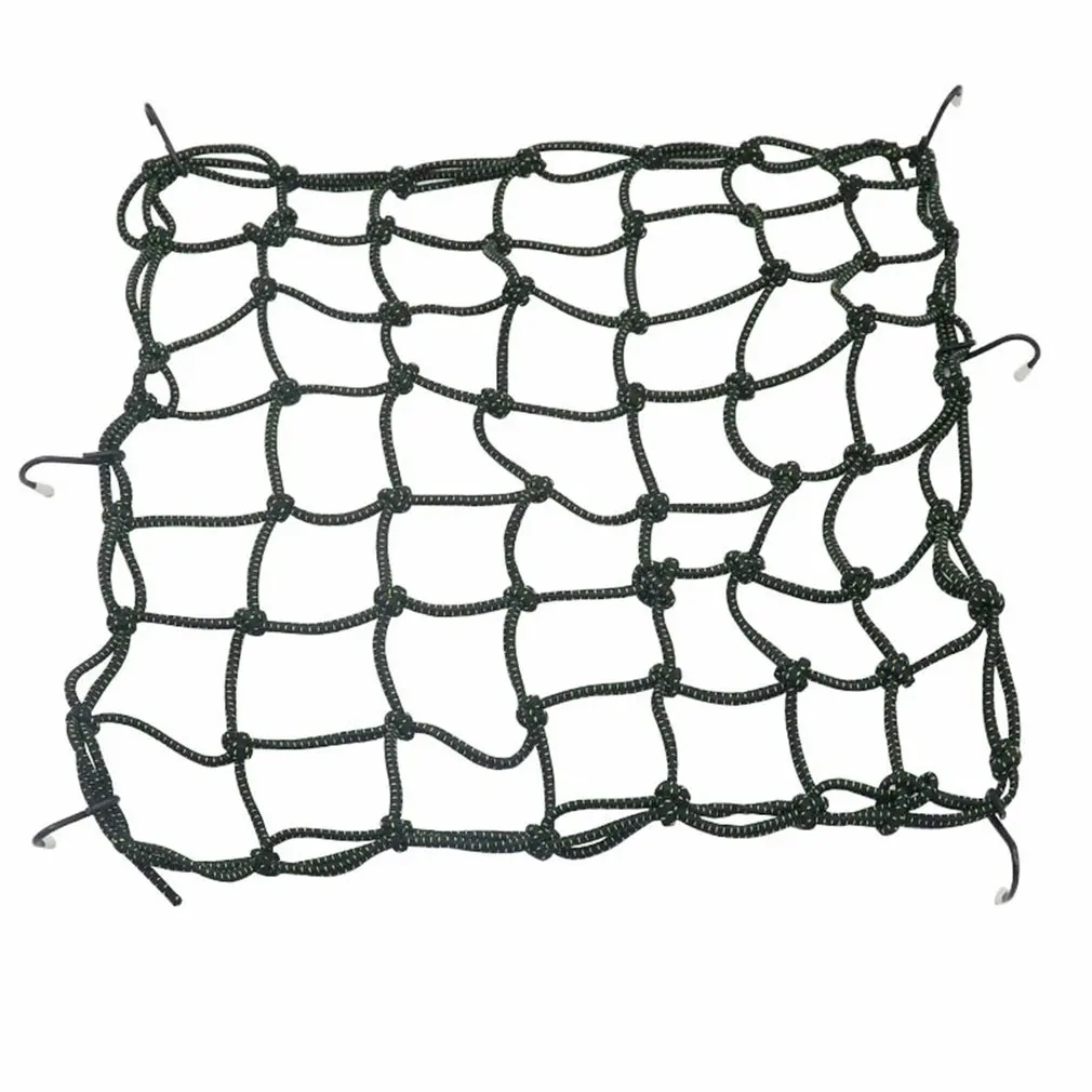 

Сетка для багажа для мотоцикла, 49 ячеек, высокопрочная эластичная сетка для крепления шлема с 6 регулируемыми крючками