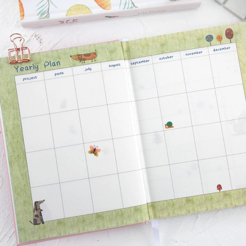 

Notepad 365 days list diary color inner pages cute planner daily plan annual agenda school office stationery 1pcs