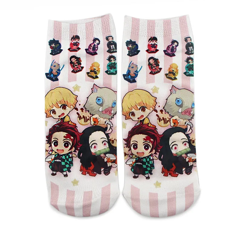 

Anime Men's And Women's Unisex Cotton Cartoon Demon Slayer Socks Cosplay Characters Personality Trend Short Socks Adult Socks