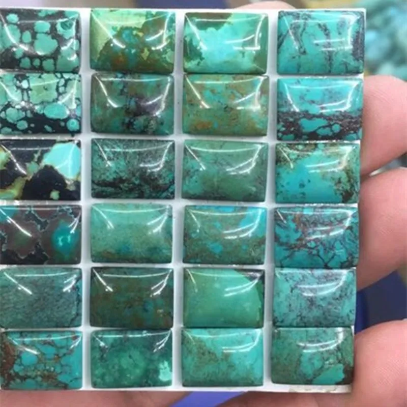 Precious Gems real natural turquoise bare wholesale oval squares used for mosaic earrings rings pendent inlays Large particles