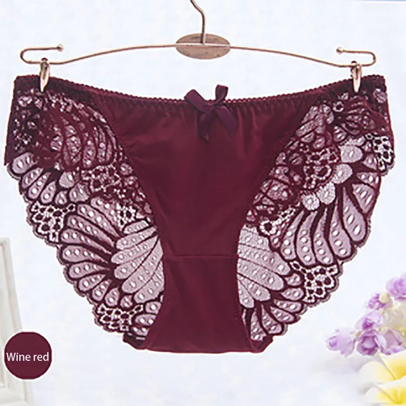 

Women's sexy lingerie underwear sexy Girl fashion Breathable soft panties ladies hollow Temptation Lace edge Mesh flower briefs