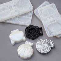 makeup mirror mould uv resin molds shell mirror cat diamond rose mirror makeup folding mirror silicone molds for handicrafts