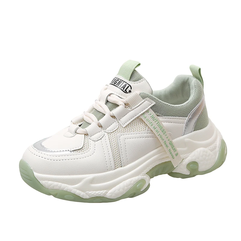 Разноцветные кроссовки на платформе Женская повседневная обувь Дышащие толстой