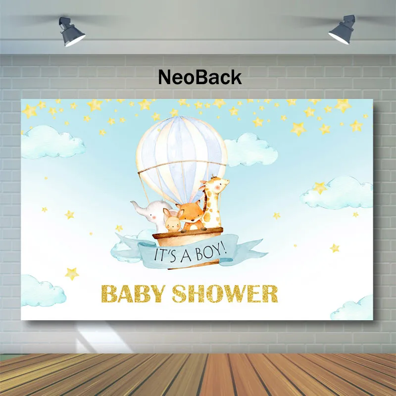 Фон для фотосъемки с изображением воздушного шара животного голубого неба и