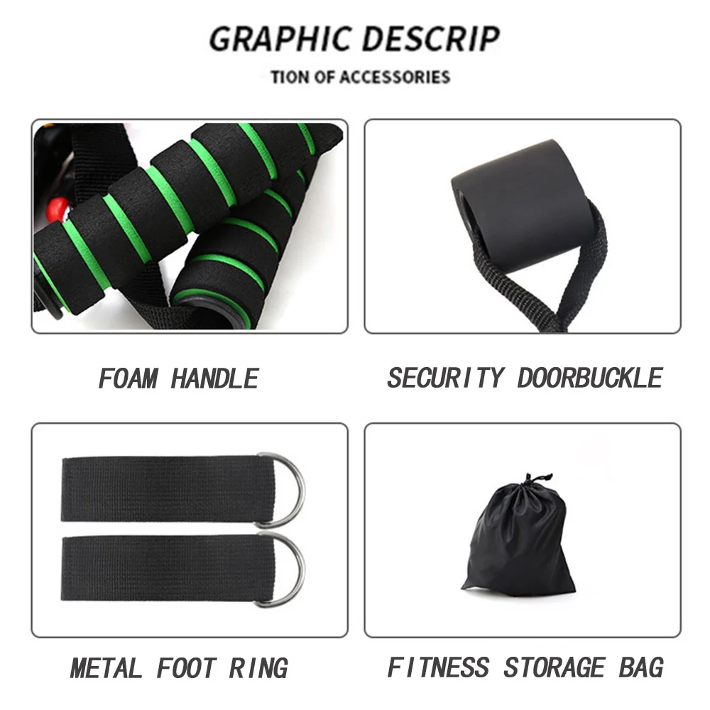 

11pcs/set Exercises Resistance Bands Latex Tubes Pedal Expander Fitness gum elastic band for sports Kit Set Yoga Pull Rope