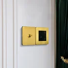 1-4 года Gang 2 способ настенный светильник тумблер золотистыми латунными зубцами и Нержавеющаясталь Панель настенный выключатель розетка электрическая usb-розетки