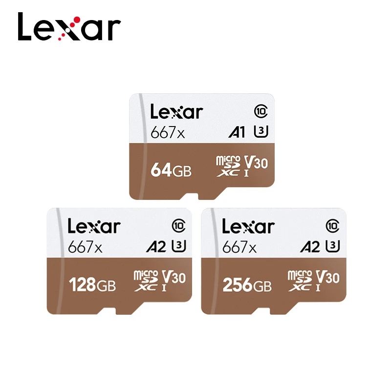 Lexar профессиональная карта памяти до 100 МБ/с. микро SD карты 667x C10 256 ГБ TF 128