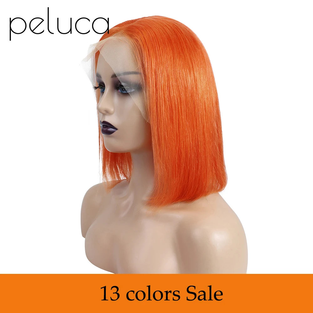 

peluca 13x4 Bob Human Hair Lace Wig Brazilian Remy Straight Hair Multicolor Peruvian Wigs For Women Perruque Cheveux Humain