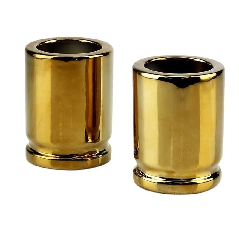 

50 Cal Shot Porcelain Cup Set of 2 Shot Porcelain Cup Shaped like 50 Caliber Bullet Casings Each Shot Holds 2 Ounces