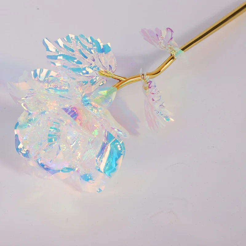 

Eternity 24K Gold Foil Rose Flower Rainbow Valentine'S Day Romantic Flower Wedding Gift Beautiful LED Luminous Dropshipping