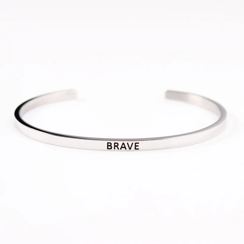 Новинка 2021 г. браслет с гравировкой Happy серебряный из нержавеющей стали