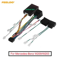 feeldo car 16pin audio wiring harness adapter with canbus box for mercedes benz w20902 06w20301 04 stereo installation