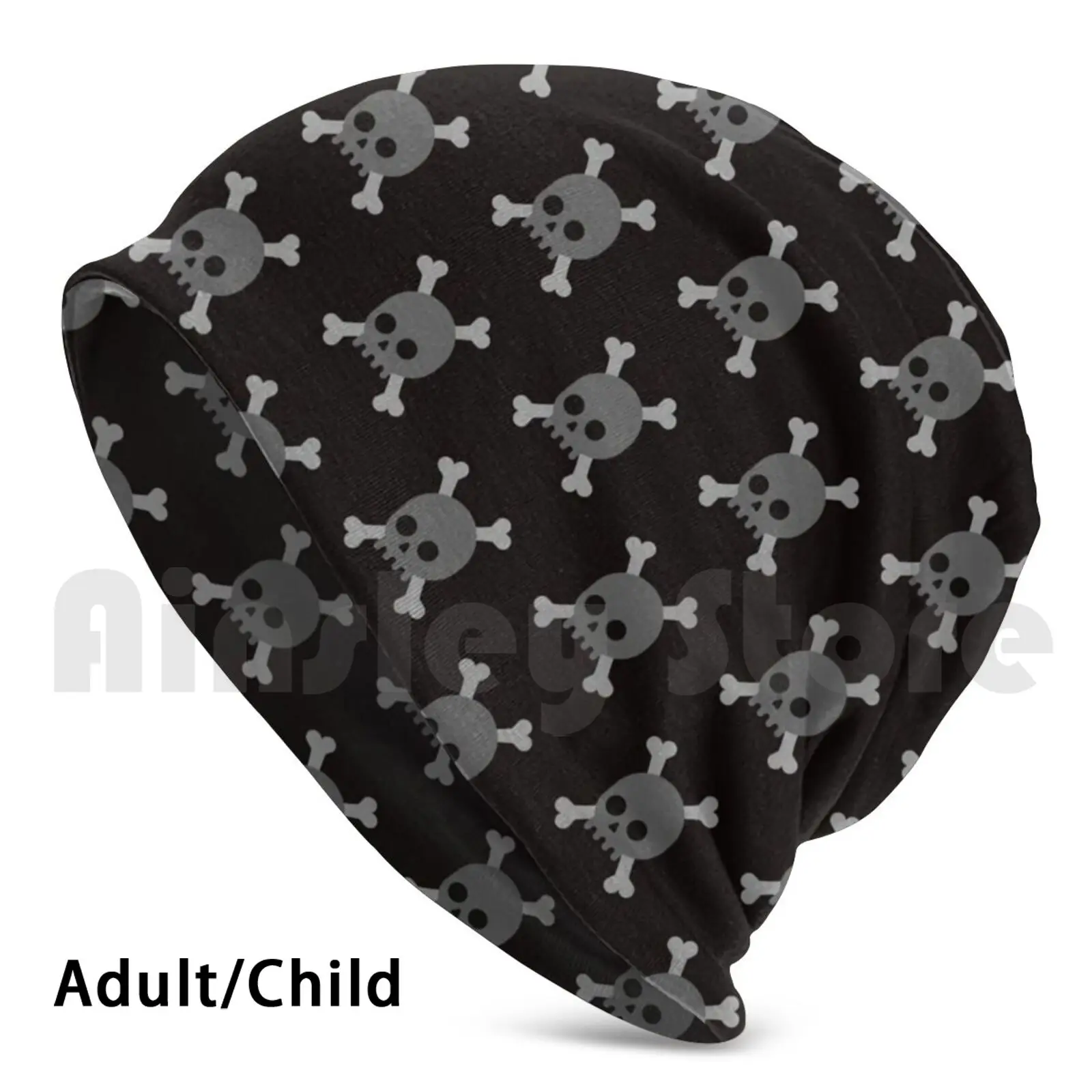 

Skull And Crossbones Beanie Hedging Cap DIY Print Cushion Cartoon Skull Pirate Skull And Bones Bones Halloween Scary