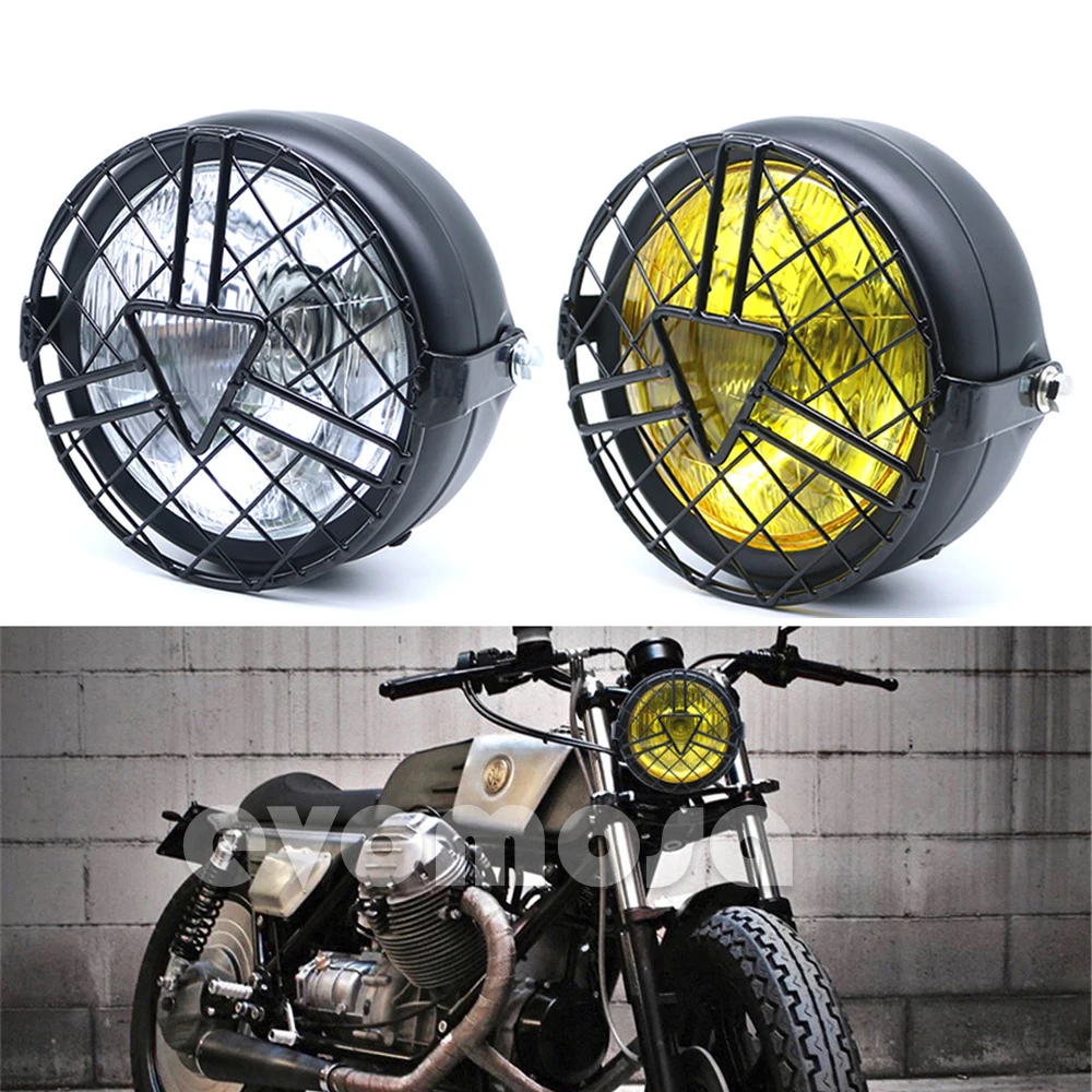 

Universal Motorcycle Headlight 6'' Head Lamp with Lampshade Cover Retro for Harley Cafe Racer Bobber Chopper Suzuki CG125 GN125